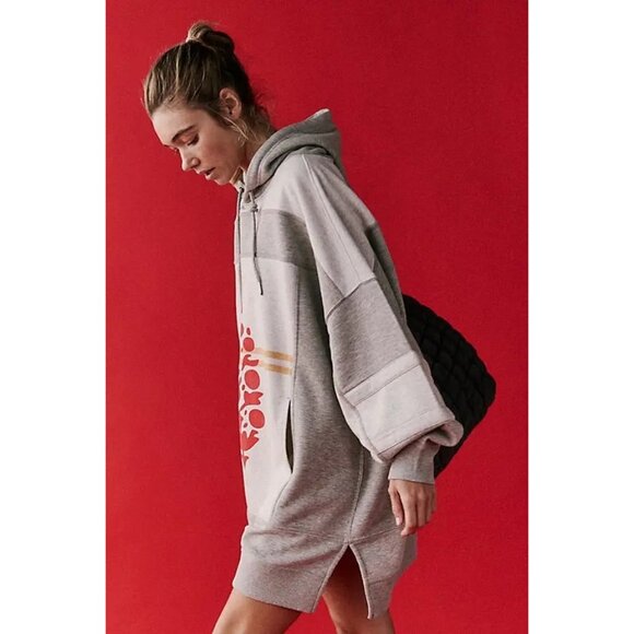 New Free People MOVEMENT Triple Threat Hoodie $168 X-SMALL Gray Slouchy - Picture 2 of 7